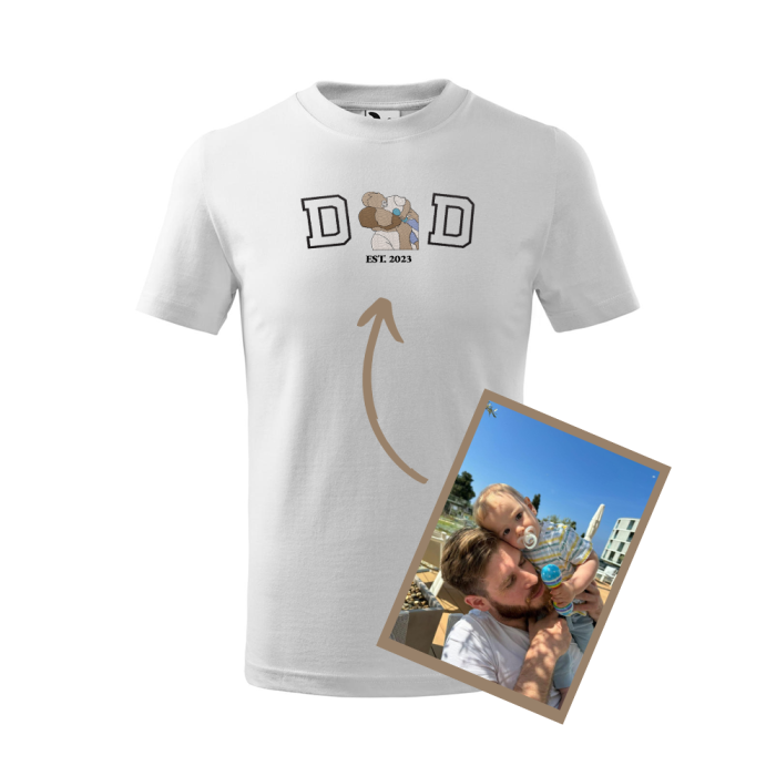 slika men white t shirt + emb tata i dijete ispunjeni slika men white t shirt + emb tata i dijete ispunjeni
